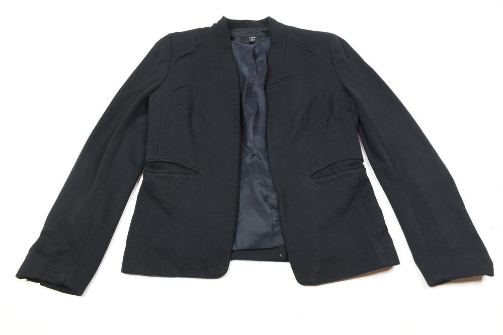 J.Crew 365 Going-Out Blazer Womens 4 Black Stretch Twill Slim Fit Stand-Collar